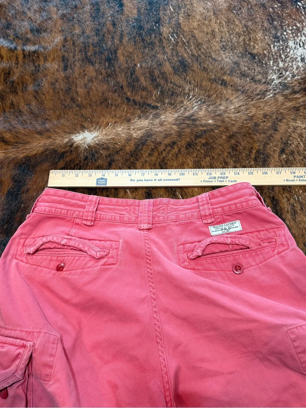 Vintage Polo Ralph Lauren Classic Chino Cargo Shorts Men Adult Size 34x9 salmon